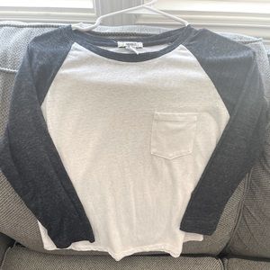 Women baseball tee crop long sleeve